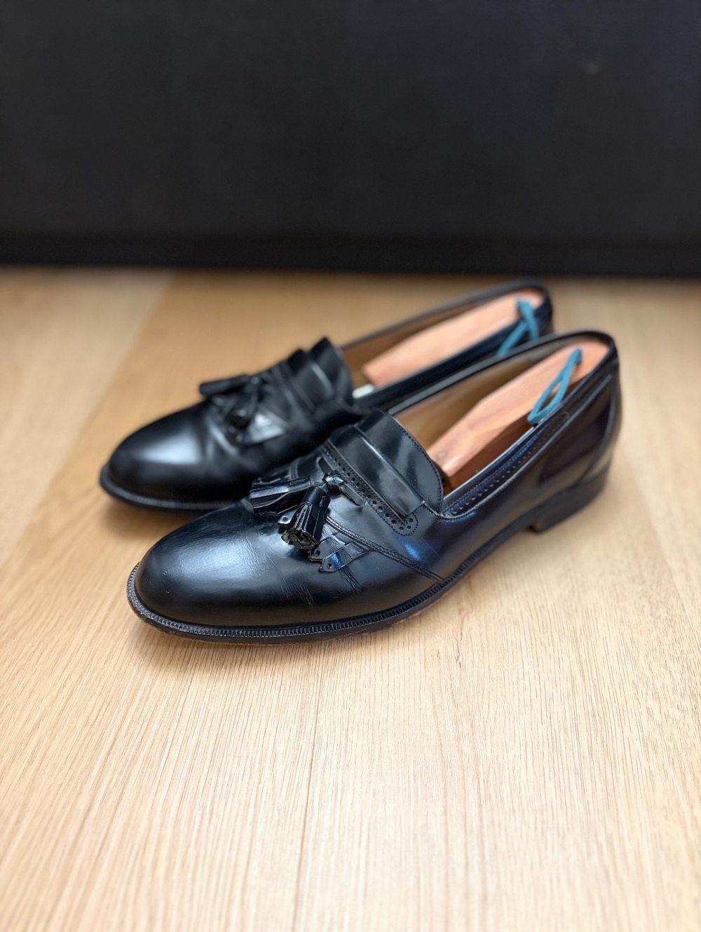 Bally Moresco Black Leather Tassel Loafers Men’s US 9.5 B Made in Italy